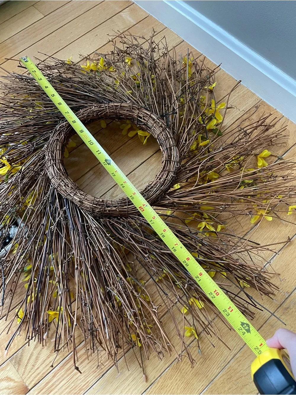 Spring Forsythia Twig Wreath - Yellow